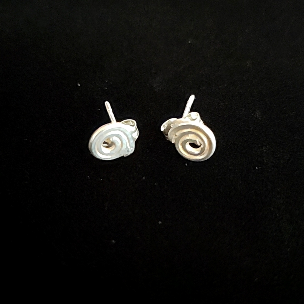 Handmade Sterling Silver Swirl Earrings